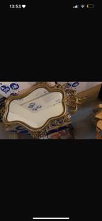 Gouden spiegel, Antiek en Kunst, Ophalen of Verzenden, Rechthoekig