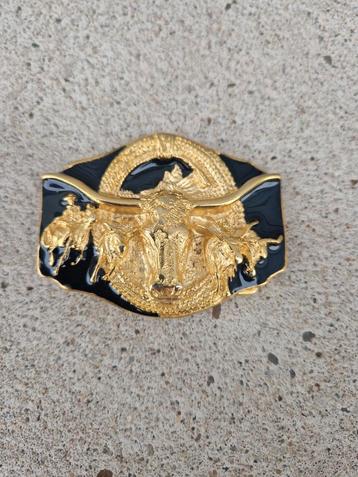 Western cowboy country buckle riemgesp goud beschikbaar voor biedingen