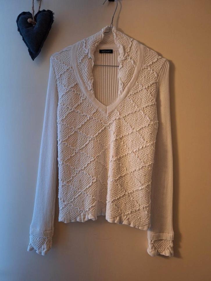 Monari - trui met katoen - maat 38, Kleding | Dames, Bodywarmers, Zo goed als nieuw, Maat 38/40 (M), Wit, Verzenden