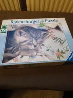 Ravensburger Puzzel - Slapende Kitten 1500 stukjes, Ophalen of Verzenden, 500 t/m 1500 stukjes, Zo goed als nieuw, Legpuzzel