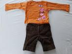 Setje 3/4 broekje en oranje longsleeve maat 86, Kinderen en Baby's, Babykleding | Maat 86, Ophalen of Verzenden, Zo goed als nieuw