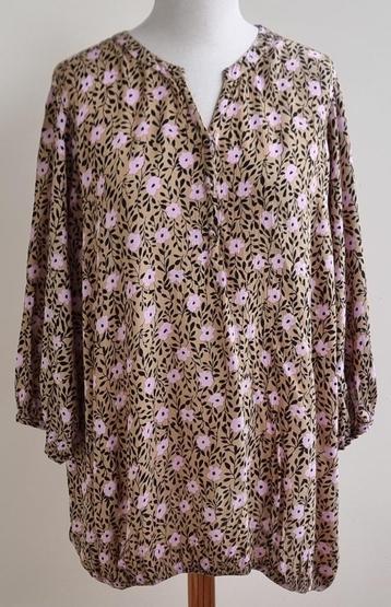 Zhenzi beige blouse met print mt. 50/52 (L) beschikbaar voor biedingen