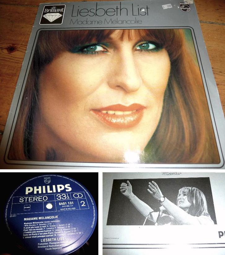 Liesbeth List Madame Melancole LP 1977 mooie staat -, Cd's en Dvd's, Vinyl | Pop, Gebruikt, 1960 tot 1980, 12 inch, Ophalen of Verzenden