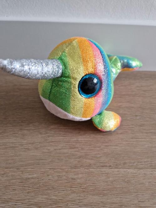 Knuffel Ty Nori Narwal eenhoorn vis regenboog K8165, Kinderen en Baby's, Speelgoed | Knuffels en Pluche, Zo goed als nieuw, Overige typen