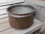 Grote koperen ketel met handvatten geschikt voor haardhout, Ophalen, Koper