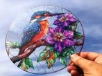 Raamhanger ijsvogel met bloem ( extra groot model ), Verzenden, Nieuw