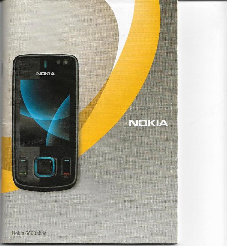 Instructieboekje/handleiding NOKIA 6600 Slide, 2008 (NL)., Telecommunicatie, Mobiele telefoons | Hoesjes en Frontjes | Nokia, Zo goed als nieuw