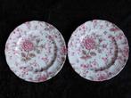 2x Johnson Brothers Rose Chintz Pink borden, dsn 22 cm, 1 bo, Antiek en Kunst, Ophalen of Verzenden