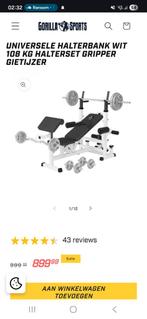 Gorilla sports halterbank inclusief 108kg gewicht, Ophalen, Zo goed als nieuw, Krachtstation