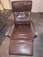 Bruine lederen Xooon draai fauteuil, Ophalen, Zo goed als nieuw, 50 tot 75 cm, Leer