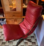 Comfortabele donkerrode leren draaifauteuil-Brutus stijl, Ophalen, Gebruikt, Brutus Anker design, Leer
