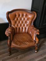 Antiek leren barok stoel OPKNAPPER!!, Antiek en Kunst, Antiek | Meubels | Stoelen en Banken, Ophalen