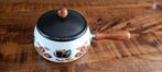 Vintage Emaille fondue pan met deksel, Huis en Inrichting, Keuken | Potten en Pannen, Ophalen of Verzenden, Gebruikt, Overige materialen