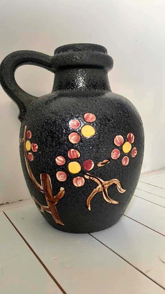 Grote vaas bloemmotief, Scheurich West Germany 486-38, Antiek en Kunst, Antiek | Vazen, Ophalen