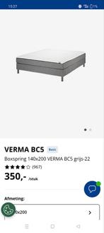 VERMA BC5 Boxspring 140x200 - Grijs Jysk, Huis en Inrichting, Slaapkamer | Boxsprings, Ophalen, 140 cm, 200 cm, Nieuw