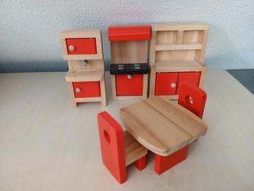 Houten poppenhuis meubeltjes " keuken " beschikbaar voor biedingen