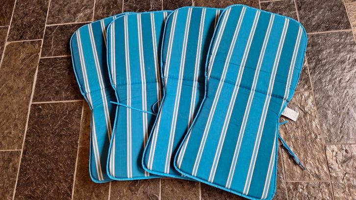 Tuinstoel kussentjes met tafelkleed, Tuin en Terras, Tuinmeubel-accessoires, Gebruikt, Ophalen