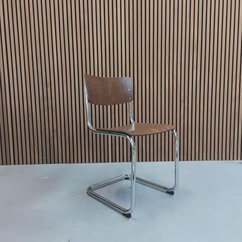 Thonet S 43 Stoel – Donker Walnoot Hout met Chroom, Antiek en Kunst, Antiek | Meubels | Stoelen en Banken, Ophalen of Verzenden