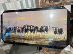 Groot canvas schilderij met koeien, Schilderij, Ophalen of Verzenden
