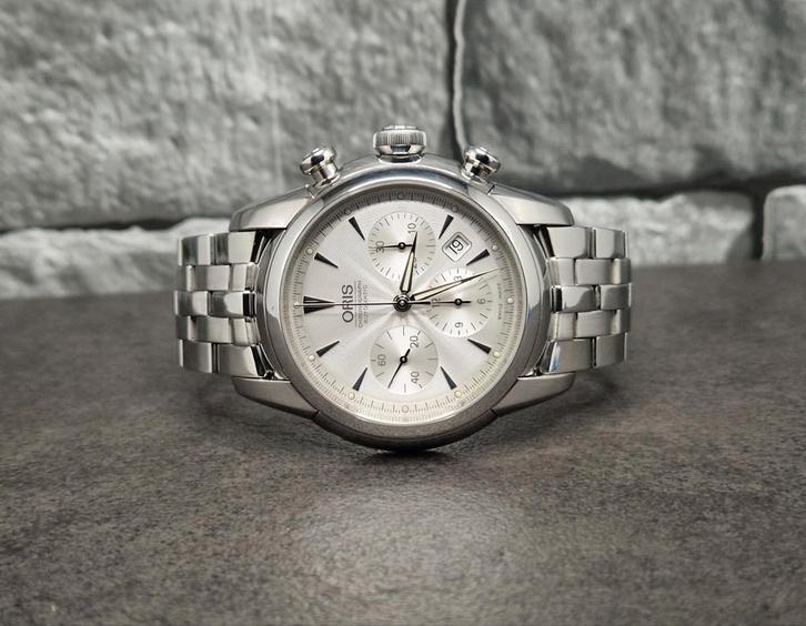 Oris Artelier chronograph automatic, watch + box, Sieraden, Tassen en Uiterlijk, Horloges | Heren, Zo goed als nieuw, Polshorloge