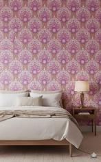 6734 roze barok groovy paars 70s vintage behang swiet, Huis en Inrichting, Stoffering | Behang, Ophalen of Verzenden, Minder dan 10 m²