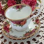 Mooie brocante heren kop met schotel,Royal Albert,Old Roses, Ophalen of Verzenden