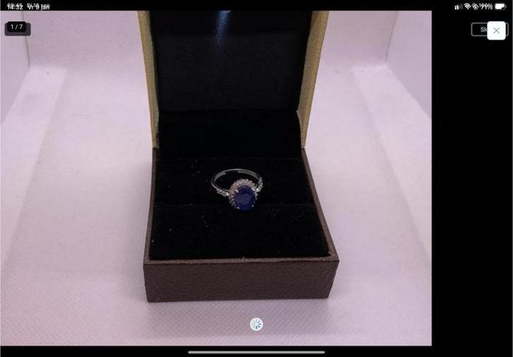 Ring goud met diamanten en saffier, Sieraden, Tassen en Uiterlijk, Ringen, Nieuw, Dame, 17 tot 18, Goud, Ophalen of Verzenden