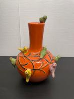 Vogeltjesvaas Keramiek, Ophalen, Gebruikt, Aardewerk of Porselein, Oranje