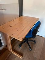 Lifetime Grenen Bureau met Bureaustoel, Huis en Inrichting, Bureaus, Ophalen, In hoogte verstelbaar, Gebruikt, Bureau
