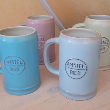 Originele vintage Aardewerk Amstel Bier Pullen Pastel beschikbaar voor biedingen