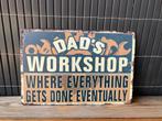 Metalen bord Dad's workshop, Ophalen of Verzenden, Nieuw