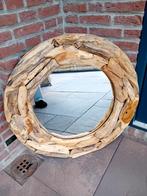 Houten Spiegel - Uniek Design, Huis en Inrichting, Woonaccessoires | Spiegels, Ophalen, Zo goed als nieuw, Rond, 75 tot 100 cm