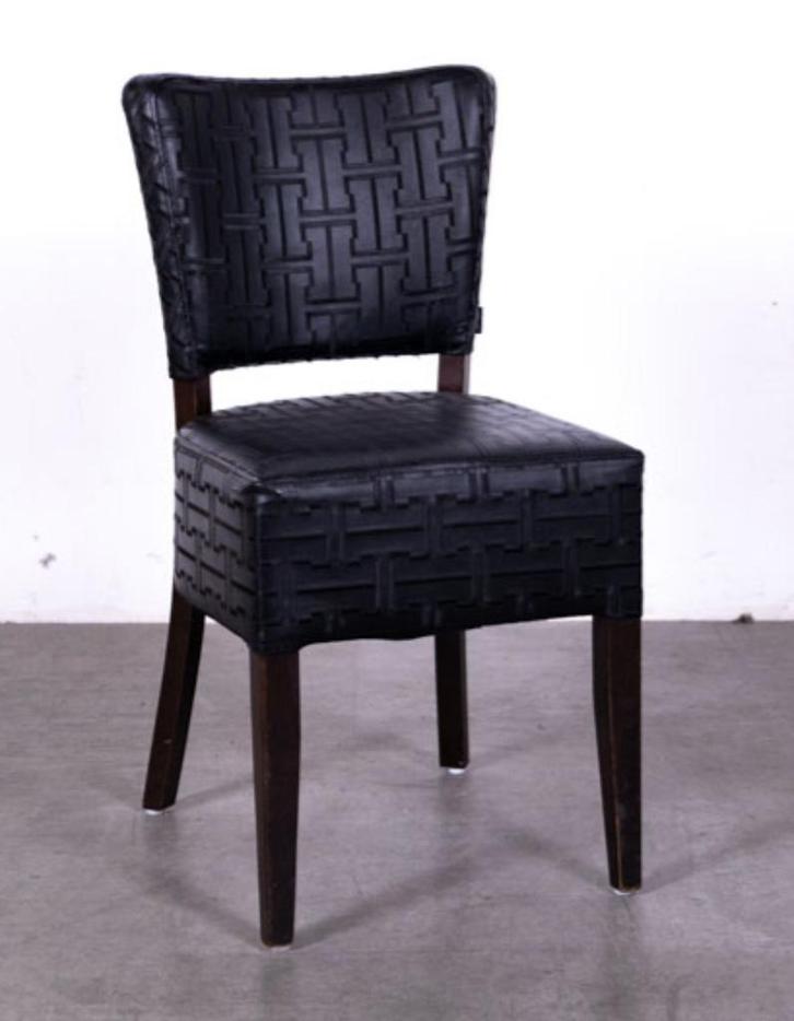 Horecastoel Lisa zwart Satelliet (30 stuks), Huis en Inrichting, Stoelen, Gebruikt, Vijf, Zes of meer stoelen, Hout, Leer, Zwart