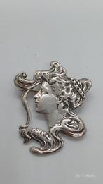 Zilveren Art Nouveau Broche 925, Sieraden, Tassen en Uiterlijk, Broches, Ophalen of Verzenden, Zo goed als nieuw, Zilver, Zilver