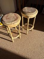 Set van 2 Bijzettafeltjes met Marmeren Blad, Ophalen