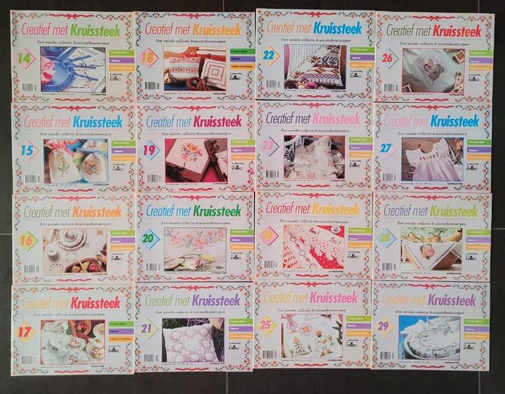 Creatief met kruissteek - 42 nummers in een koop, Hobby en Vrije tijd, Borduren en Borduurmachines, Zo goed als nieuw, Patroon