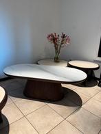 Salontafel marmerlook walnoot 120x60x38 licht beschadigd, Ophalen, 100 tot 150 cm, Nieuw, 50 tot 100 cm