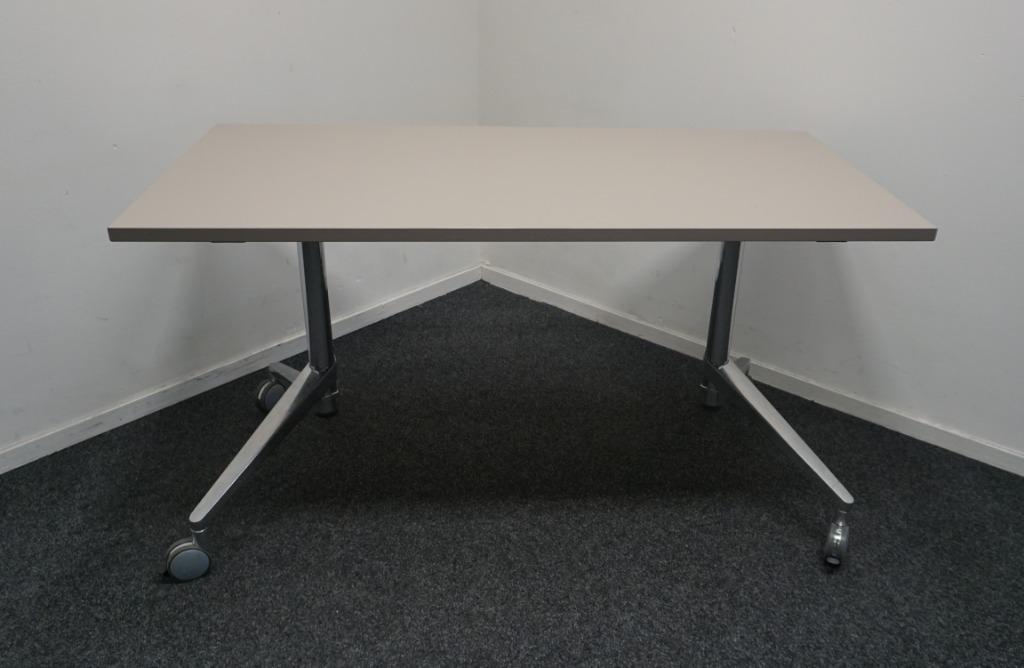 Wiesner Hager Verrijdbare klaptafel | Beige blad 160 x 80 cm
