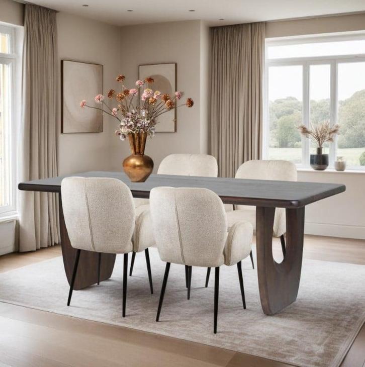 Eettafel Walnoot Bruin | Mangohout 180/200/220/240/280cm, Antiek en Kunst, Antiek | Meubels | Tafels, Ophalen of Verzenden