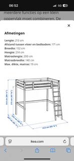 Hoogslaper Stora Ikea, Huis en Inrichting, Slaapkamer | Stapelbedden en Hoogslapers, Ophalen, Gebruikt, Hoogslaper, Tweepersoons