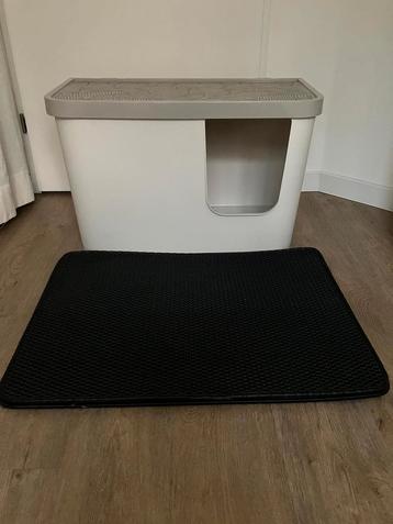 Kattenbak + uitloopmat-kattentoilet-kattenhuis-45x45x76 beschikbaar voor biedingen