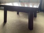 Donker houten tafel 80 x 80 x 44, Huis en Inrichting, 50 tot 100 cm, Minder dan 50 cm, Eikenhout, Zo goed als nieuw