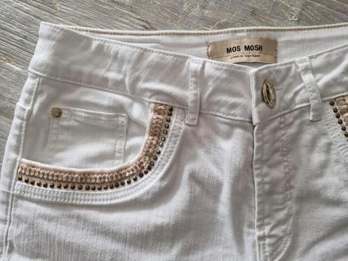 MOS MOSH SHORT KORTE BROEK wit 27 stretch goud koper accent, Kleding | Dames, Broeken en Pantalons, Zo goed als nieuw, Maat 36 (S)