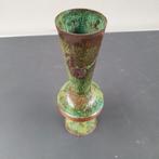 Vintage Metalen Vaas Groen/Bruin, Ophalen