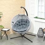 Hangstoel met standaard - Grijs eistoel  hang ei, Huis en Inrichting, Stoelen, Nieuw, Ophalen of Verzenden, Metaal, Eén
