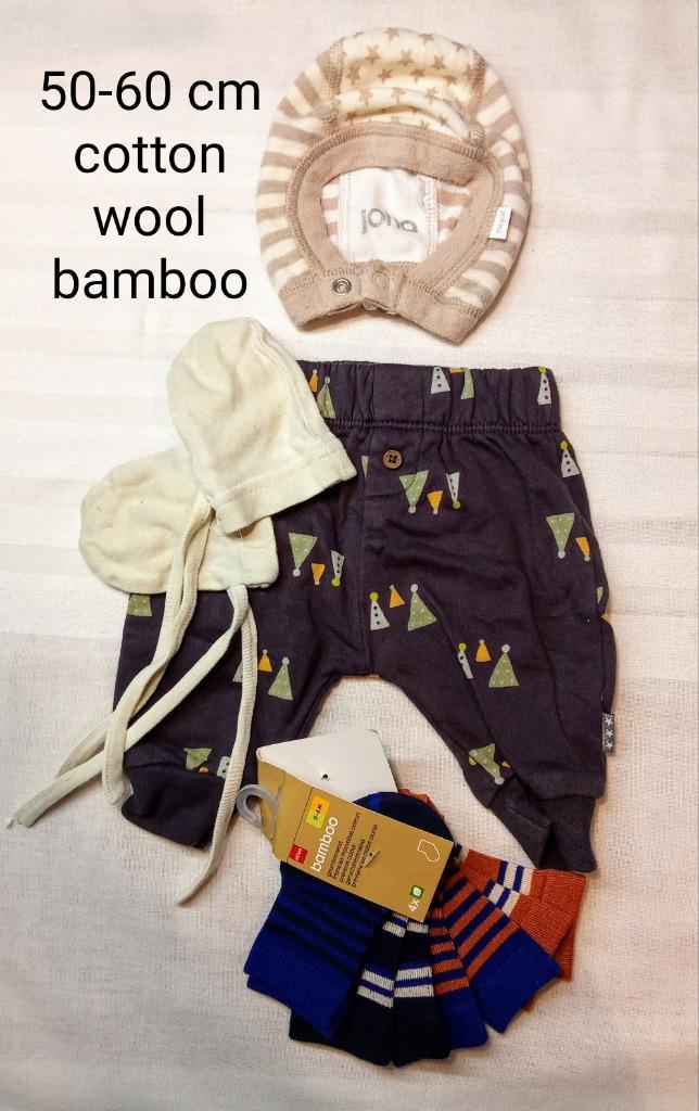 Katoen-Woll-Bamboo Set voor Baby's (0-3 maanden), Kinderen en Baby's, Babykleding | Maat 50, Zo goed als nieuw, Jongetje of Meisje