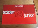 Folder Alfa Romeo Spider 1300, 1600 Junior 1974, Alfa Romeo, Ophalen of Verzenden, Zo goed als nieuw, Alfa Romeo