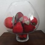 Vaas / Schaal  + Kunstfruit, Overige kleuren, Nieuw, Ophalen of Verzenden, Glas