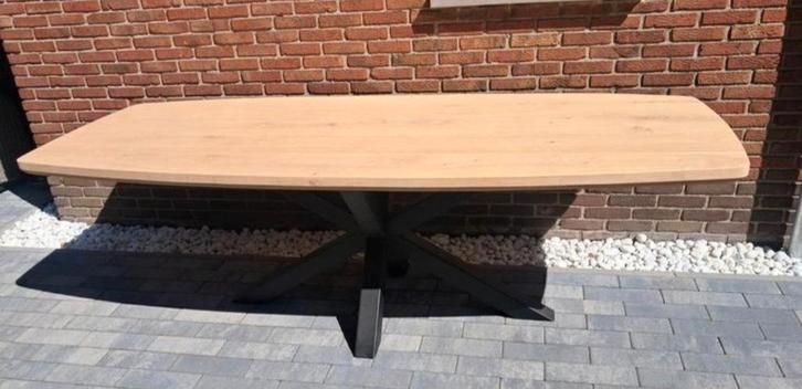 Deens ovale eettafel, massief eiken, 260x100cm, Huis en Inrichting, Complete eetkamers, Ophalen of Verzenden