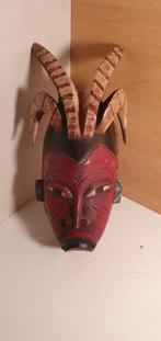 Houten Masker met Hoorns, Ophalen of Verzenden